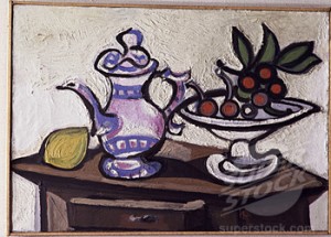 Still Life With Cherries 28 October 1943 Pablo Picasso (1881-1973/Spanish) Oil